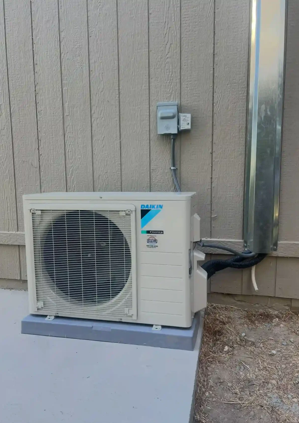 Outdoor mini split air conditioning system.